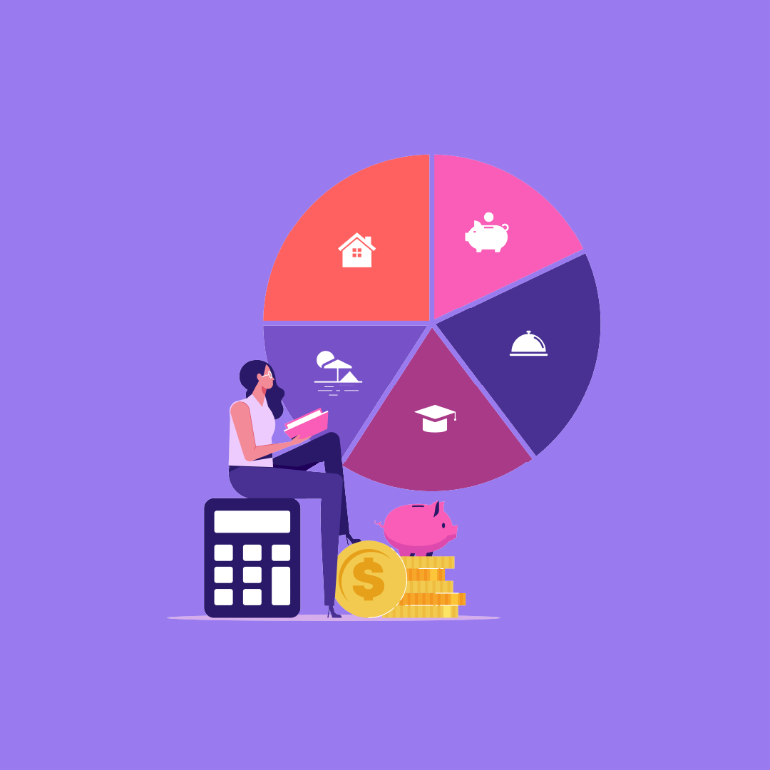 Iconography of pie chart. Each segment relating to consumer confidence
